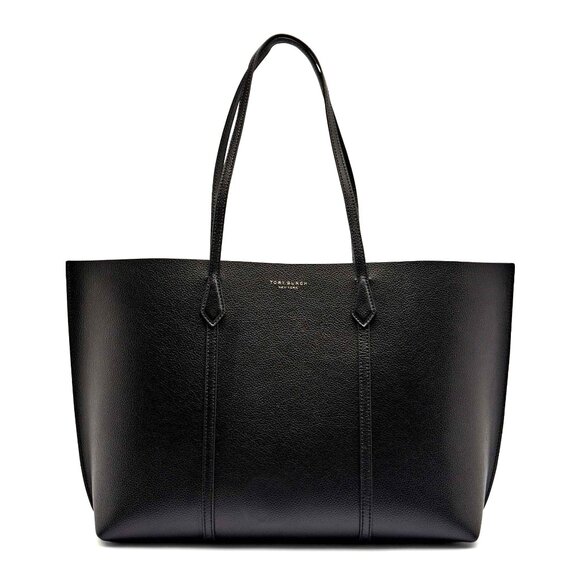Tory Burch Perry Large Leather Tote – Black - Picture 1 of 10